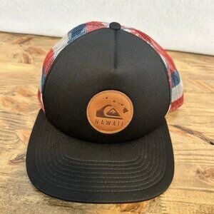 QuikSilver Trucker‎ Cap Snap Leather Hawaii OSFM
